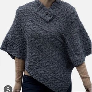 Carraigdonn Made In Ireland Merino Wool Poncho Shawl